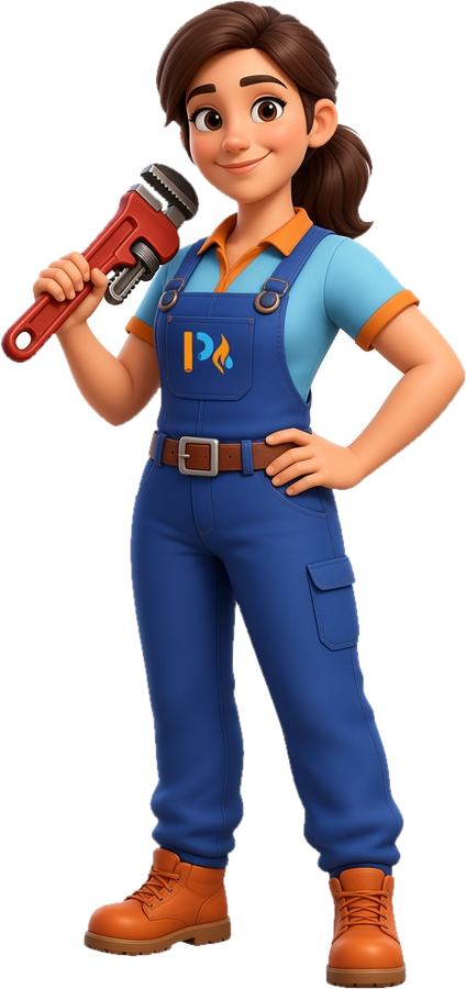 PH247 engineer mascot holding a pipe wrench
