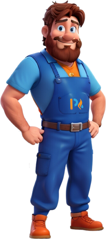 PH247 engineer mascot with hands on hips